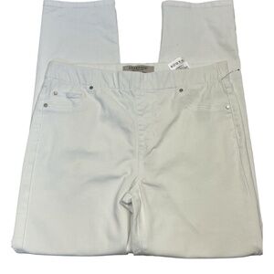 Liverpool Jeans Chloe Slim‎ PullOn Stretch Denim Straight All Day Pant White 8